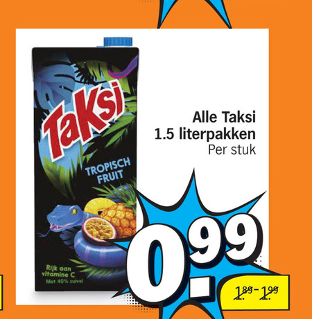 Taksi   fruitdrank folder aanbieding bij  Albert Heijn - details