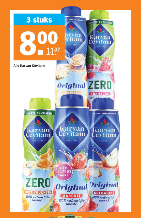 Karvan Cevitam   limonadesiroop folder aanbieding bij  Albert Heijn - details