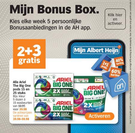 Ariel   wasmiddel folder aanbieding bij  Albert Heijn - details
