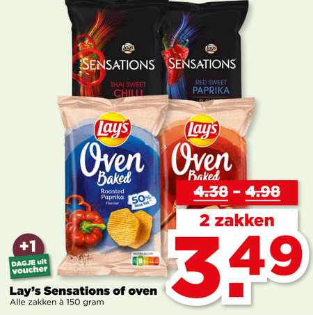 Lays   chips folder aanbieding bij  Plus - details
