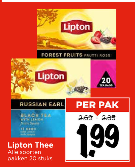 Lipton   thee folder aanbieding bij  Vomar - details