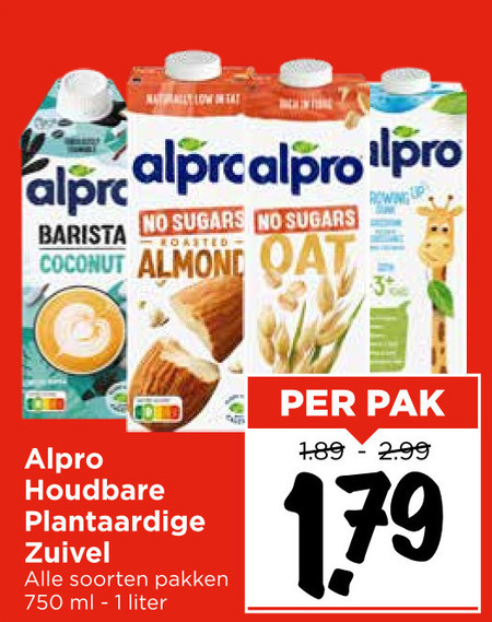 Alpro   soja melk folder aanbieding bij  Vomar - details