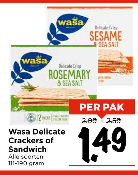 Wasa   crackers folder aanbieding bij  Vomar - details