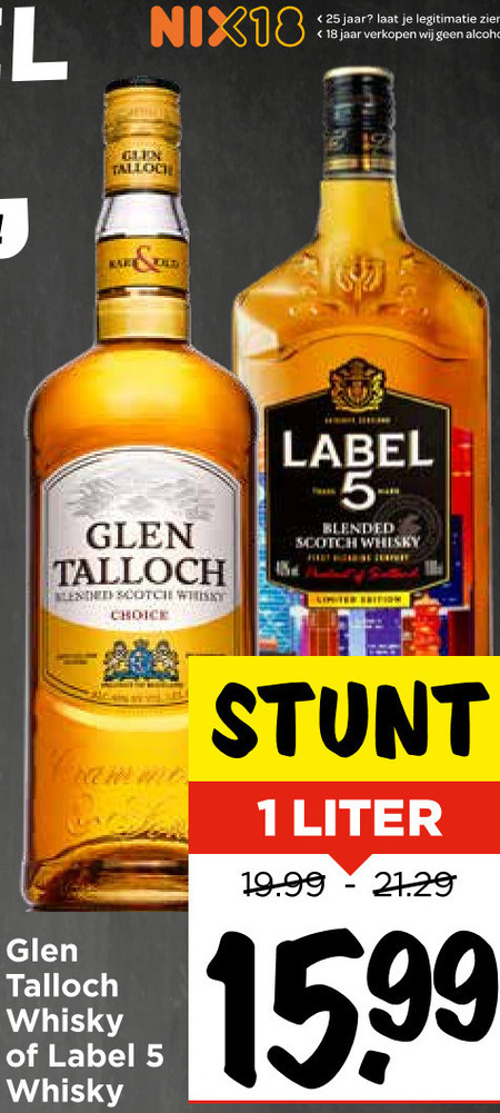 Glen Talloch   whisky folder aanbieding bij  Vomar - details