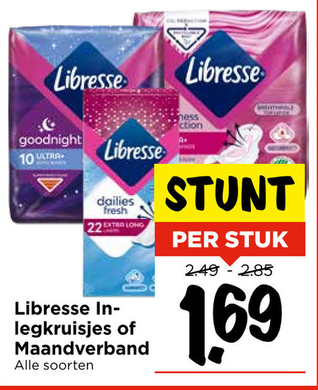 Libresse   inlegkruisjes, maandverband folder aanbieding bij  Vomar - details