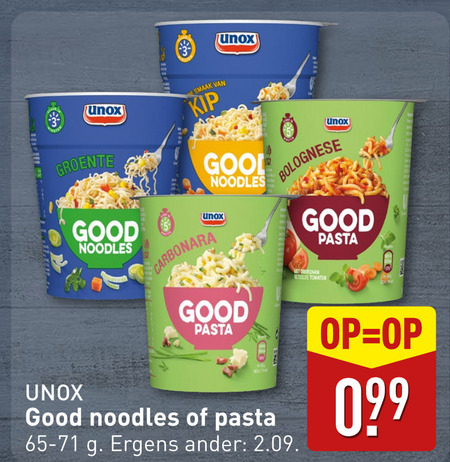 Unox   noodles folder aanbieding bij  Aldi - details