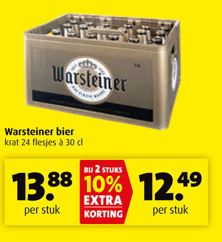 Warsteiner   krat bier folder aanbieding bij  Boni - details