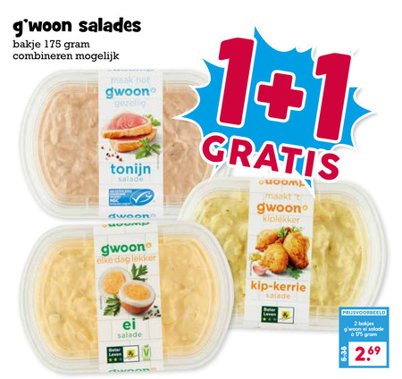 Gwoon   salade folder aanbieding bij  Boons Markt - details