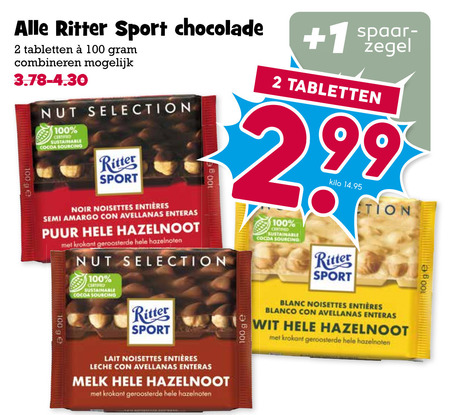 Ritter Sport   chocolade folder aanbieding bij  Boons Markt - details