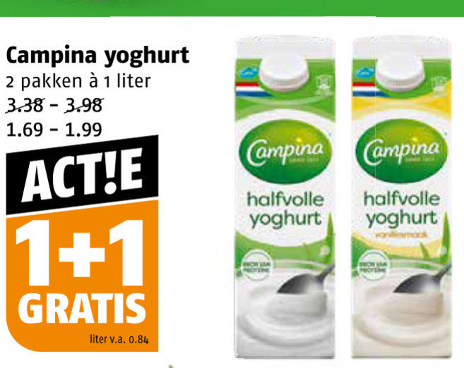 Campina   yoghurt folder aanbieding bij  Poiesz - details