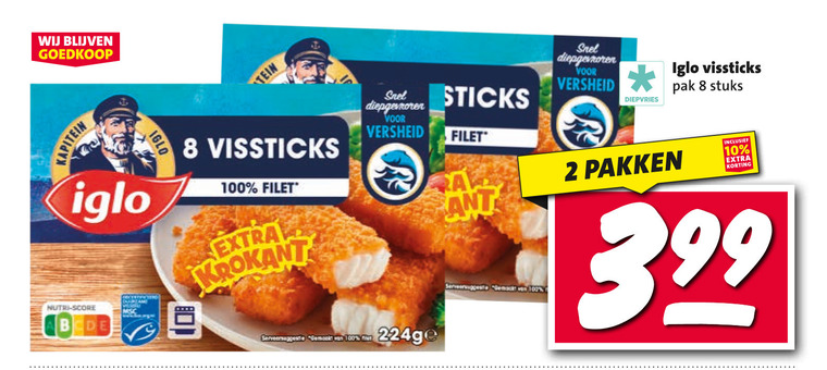 Iglo   vissticks folder aanbieding bij  Nettorama - details
