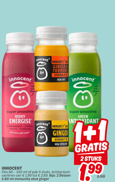 Innocent   fruitsmoothie folder aanbieding bij  Dekamarkt - details