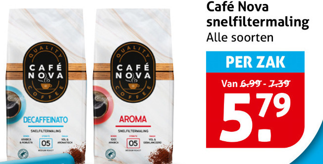 Cafe Nova   koffie folder aanbieding bij  Hoogvliet - details