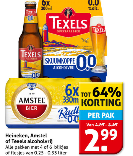 Texels   blikje bier, alcoholvrij bier folder aanbieding bij  Hoogvliet - details