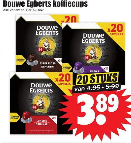 Douwe Egberts   koffiecups folder aanbieding bij  Dirk - details