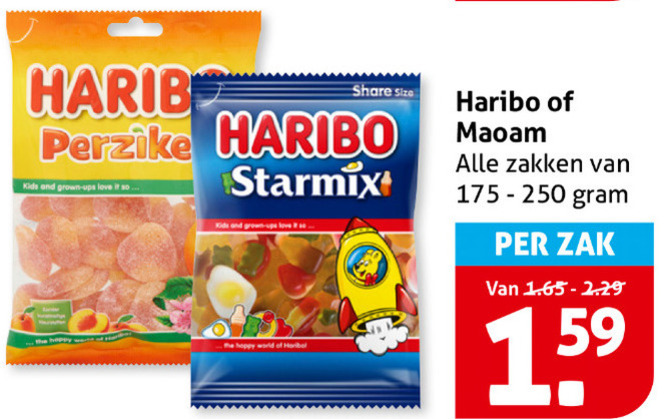 Haribo   snoep folder aanbieding bij  Hoogvliet - details