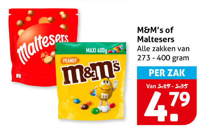 M en Ms   chocoladepindas folder aanbieding bij  Hoogvliet - details