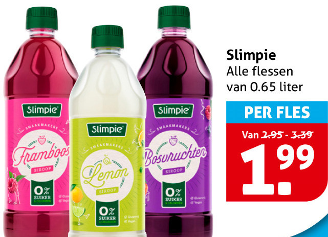 Slimpie   limonadesiroop folder aanbieding bij  Hoogvliet - details
