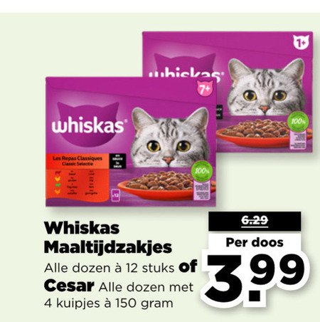 Whiskas   hondenvoer, kattenvoer folder aanbieding bij  Plus - details