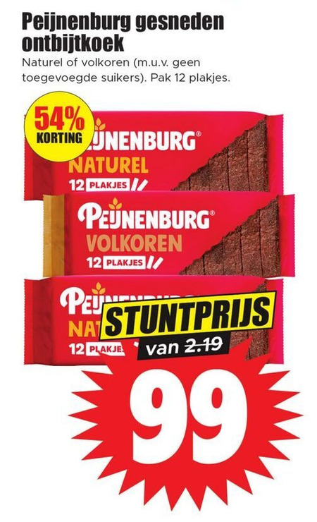 Peijnenburg   ontbijtkoekreep folder aanbieding bij  Dirk - details