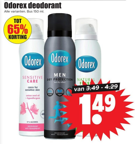 Odorex   deodorant folder aanbieding bij  Dirk - details