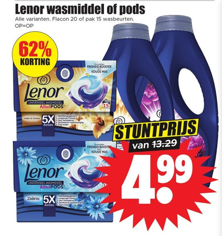 Lenor   wasmiddel folder aanbieding bij  Dirk - details