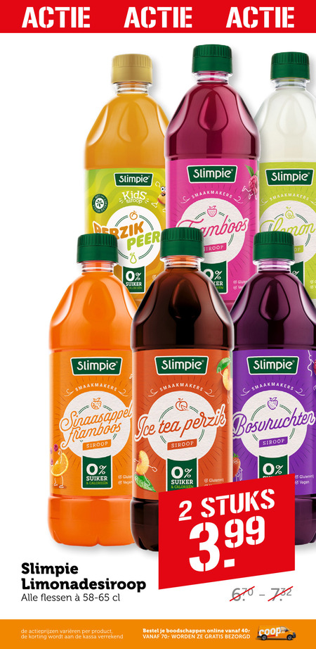 Slimpie   limonadesiroop folder aanbieding bij  Coop - details