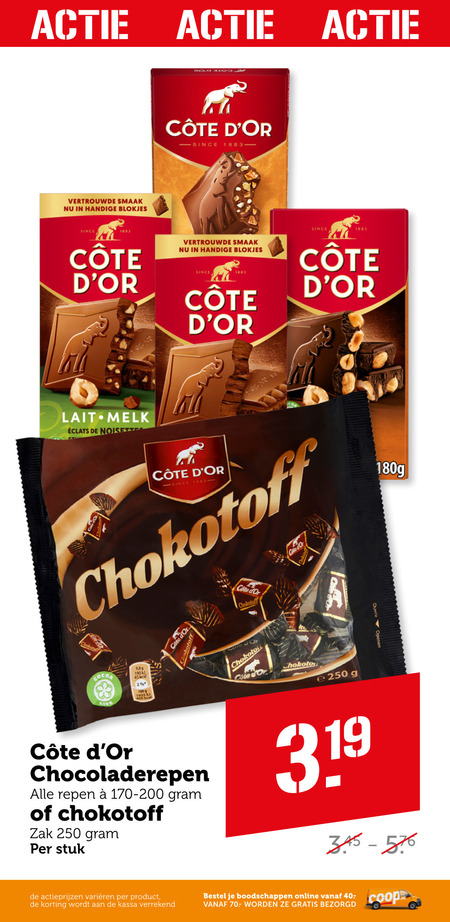 Cote D Or   chocolade folder aanbieding bij  Coop - details