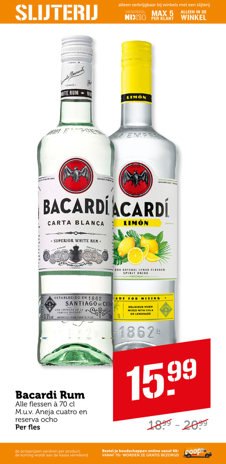Bacardi   rum folder aanbieding bij  Coop - details