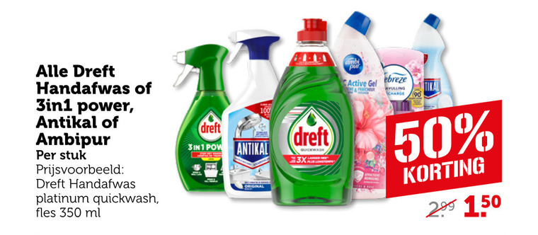 Dreft   luchtverfrisser, afwasmiddel folder aanbieding bij  Coop - details