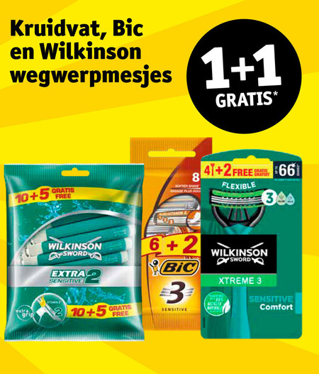 Wilkinson   wegwerpscheermesjes folder aanbieding bij  Kruidvat - details