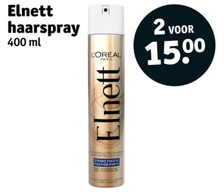 Elnett   hairspray folder aanbieding bij  Kruidvat - details