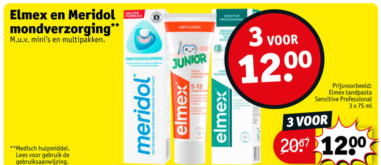 Elmex   tandpasta, mondwater folder aanbieding bij  Kruidvat - details