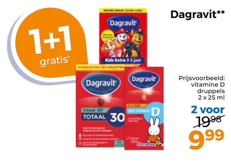 Dagravit   multivitaminen folder aanbieding bij  Trekpleister - details