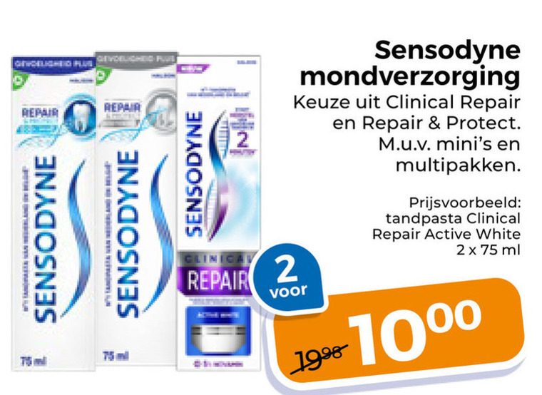 Sensodyne   tandpasta folder aanbieding bij  Trekpleister - details
