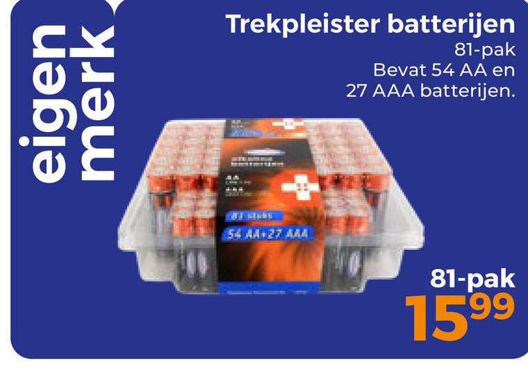 Trekpleister Huismerk   batterij folder aanbieding bij  Trekpleister - details