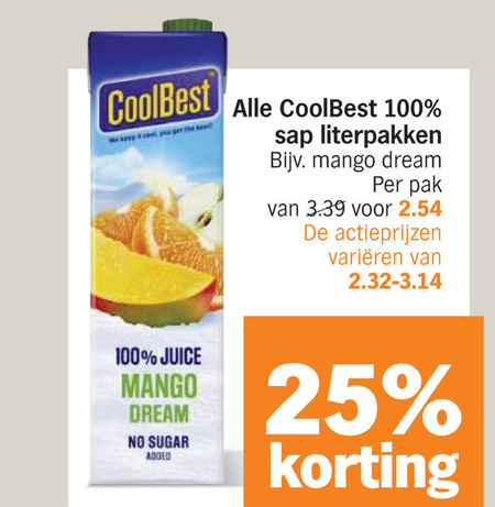 Coolbest   vruchtensap folder aanbieding bij  Albert Heijn - details