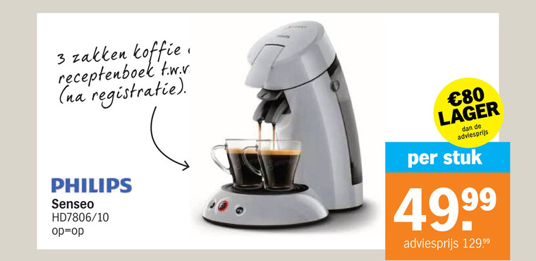 Philips   koffiepadmachine folder aanbieding bij  Albert&nbsp;Heijn - details