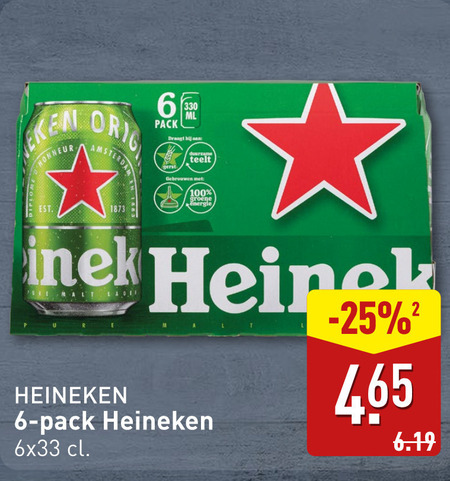 Heineken   blikje bier folder aanbieding bij  Aldi - details