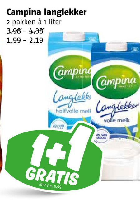Campina   melk folder aanbieding bij  Poiesz - details