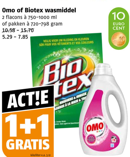 Biotex   wasmiddel, handwasmiddel folder aanbieding bij  Poiesz - details