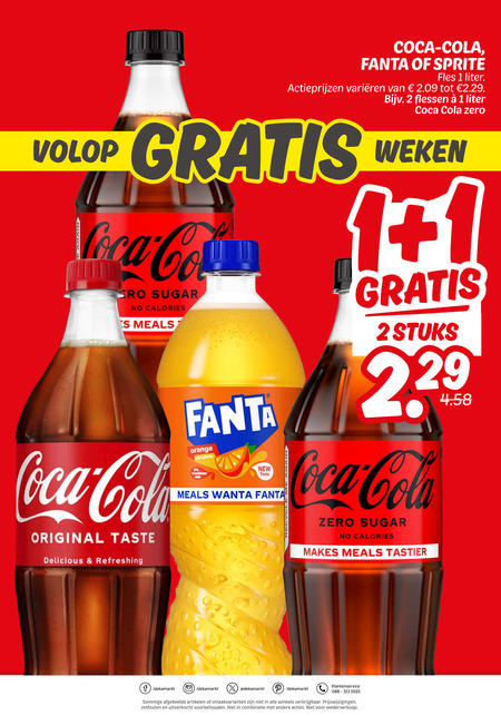 Fanta   cola, frisdrank folder aanbieding bij  Dekamarkt - details