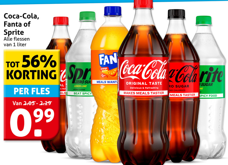 Coca-Cola   cola, frisdrank folder aanbieding bij  Hoogvliet - details