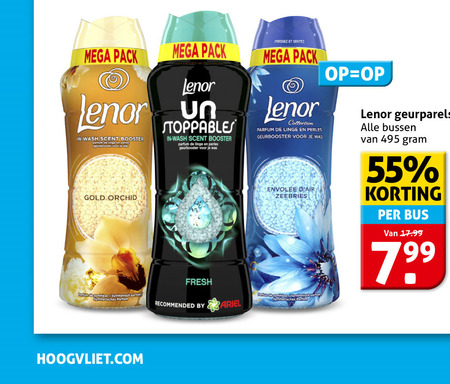 Lenor   wasverzachter folder aanbieding bij  Hoogvliet - details