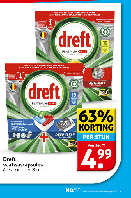 Dreft   vaatwasmiddel folder aanbieding bij  Hoogvliet - details