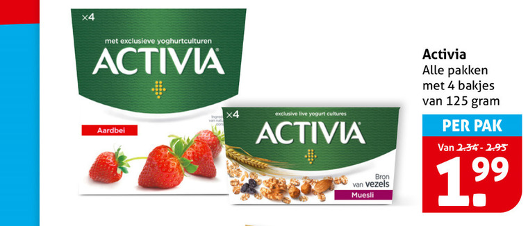 Danone Activia   vruchtenyoghurt folder aanbieding bij  Hoogvliet - details