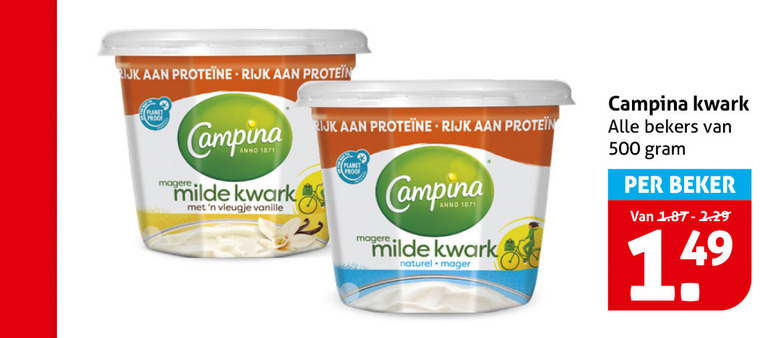 Campina   kwark folder aanbieding bij  Hoogvliet - details