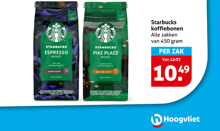 Starbucks   koffiebonen folder aanbieding bij  Hoogvliet - details