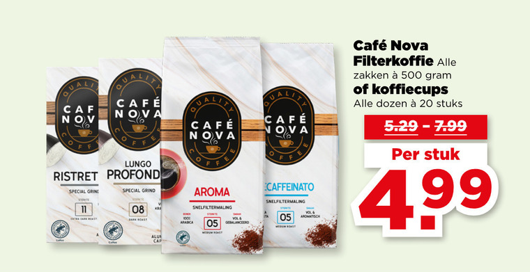 Cafe Nova   koffie, koffiecups folder aanbieding bij  Plus - details