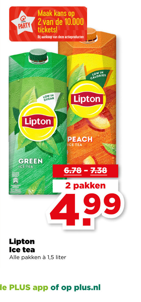Lipton   ice tea folder aanbieding bij  Plus - details